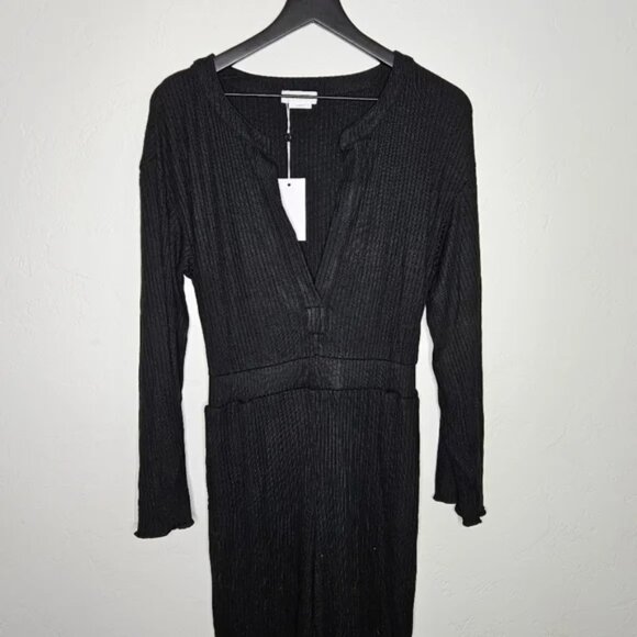 NWT Lovers + Friends x Revolve Black Long Sleeve Ribbed Jogger Jumpsuit Small - Picture 9 of 9